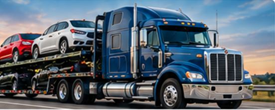 Car carrier truck loaded with vehicles on the highway